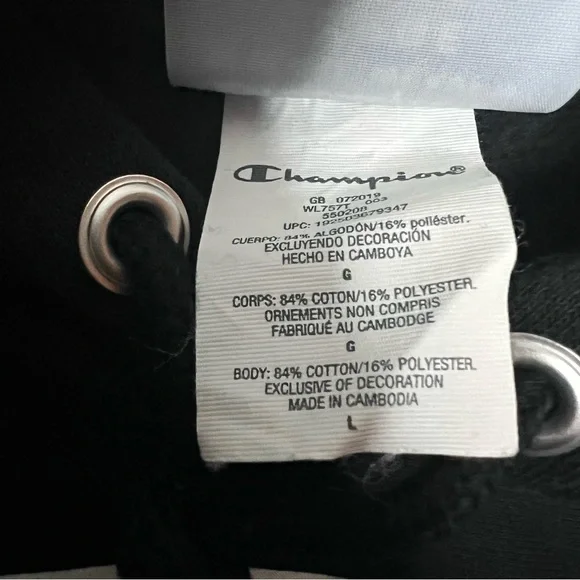 Champion Women's Size Large Reverse Weave Houndstooth Logo Pullover Hoodie - Picture 4 of 13